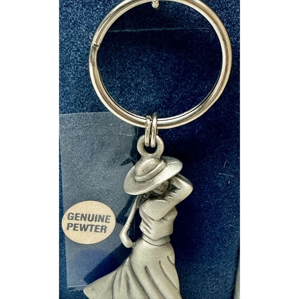 NWOT Fort Pewter Golfer Keychain 3 1/2‎ inches still in original box *